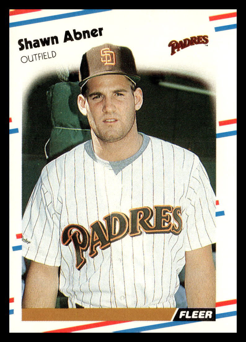 1988 Fleer #576 Shawn Abner San Diego Padres Baseball Card