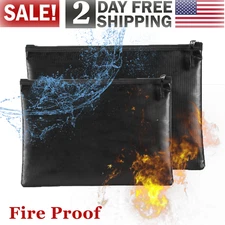 2000℉ Fire Proof money Bag Fireproof Document Pouch Waterproof Safe Cash US