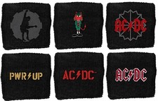 Image of AC/DC - OFFICIAL LOGO SWEATBAND / WRISTBAND - ANGUS PWR UP BLACK ICE