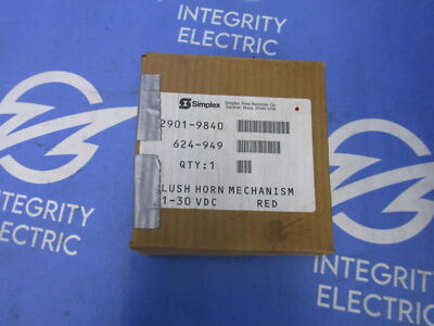 NIB SIMPLEX RED FIRE ALARM HORN 2901-9840 .035A 1-30VDC 87DB 1 Y WARRANTY
