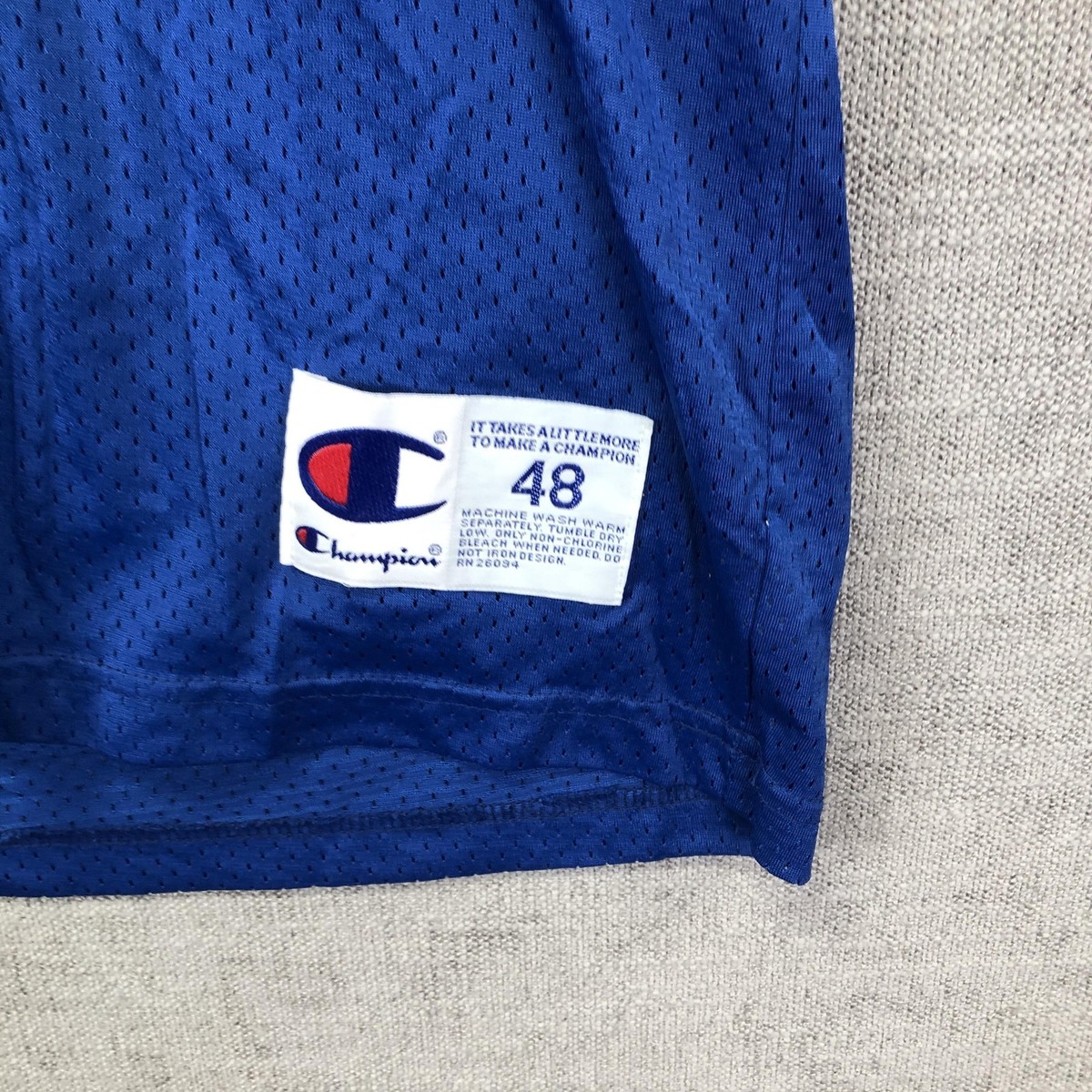 Vintage Champion NFL Blank Football Jersey Mens XL 48 Blue Mesh #9