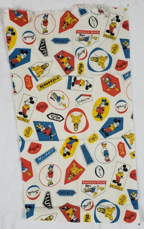 Mickey Mouse & Friends Camelot Flannel Cotton Fabric 3 Pcs Minnie Donald VTG NWT - Image 3 of 4