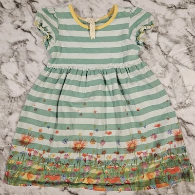 Matilda Jane Field of Daisies Dress Size 4 Striped Floral Spring EUC