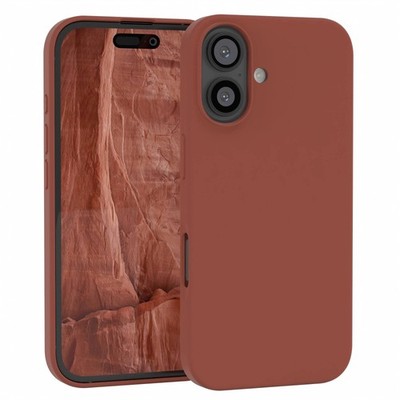 Silikonhülle für Apple iPhone 16 Handyhülle Case Schutz Hülle Cover Terrakotta