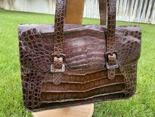 Borsa a tracolla Titti Dell'Acqua Maxima ItalyBrown Caimano Pelle *DANNEGGIATA* LEGGI