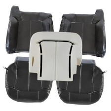 Driver and Passenger Side Bottom and Top Lean Back Leather Seat Dark Gray