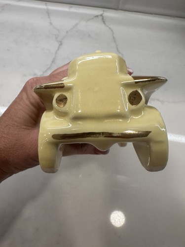 Vintage Ceramic Ford Model T Planter Car Yellow/Gold Pottery Convertible - Picture 8 of 10
