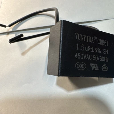 YUNYIDA CONDENSATORE AVVIAMENTO spunto MOTORE 1.5uF 450Vac CBB61 CAPPA 1,5uf VENTILATORE