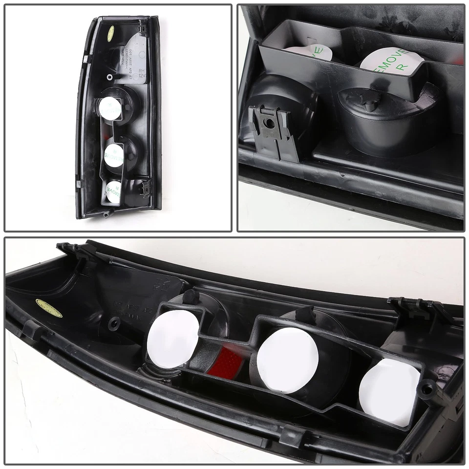 BLACK CLEAR LENS ALTEZZA TAIL BRAKE LIGHT FOR 88-00 CHEVY/GMC C/K 1500/2500/3500 - Image 4 of 4