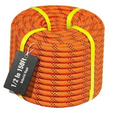 10mm/12.7mm Arborist Rope,3825lbs-9000lbs Double Braided Arborist 150FT Orange