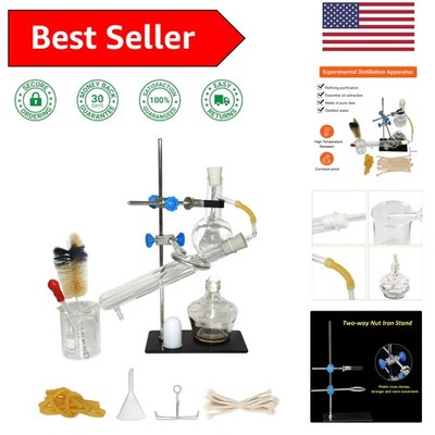 10-Piece Home Distillation Kit for Essential Oils - Borosilicate Glass Apparatus