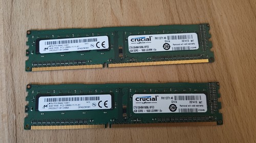 Crucial 2×4GB RAM CT51264BA160BJ.8FED DDR3-1600 UDIMM 1,5V Module