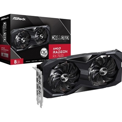 Asrock Amd Radeon Rx7600 Challenger 8Gb Grafikkarte Ggdr6 3X Displayport 1X HD