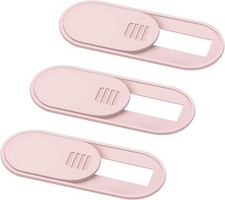 Laptop Camera Cover Slide, 0.028 Inch Ultra Thin Pink - 3 Pack