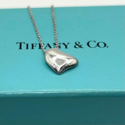 TIFFANY&CO. Silver 925 Carved Heart Pendant full heart Necklace NOBOX