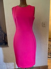 Calvin Klein Hot Pink Sleeveless Scuba Pencil Dress Size 6