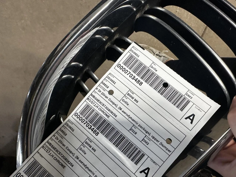 Driver Grille 4 Door Gran Coupe Upper Bumper Mounted Fits 14-19 BMW M6 2032338 Foto 3 de 3