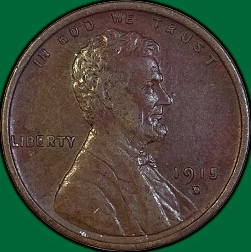 1915-D Lincoln Wheat Cent Almost Uncirculated AU Coin #35825