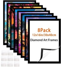 8 Pack 12x16 Inch Magnetic Diamond Art Frame for Wall Window Door Painting