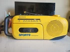 Sony Sports CFM-101 AM/FM Cassette Boombox Yellow Tested No Cords