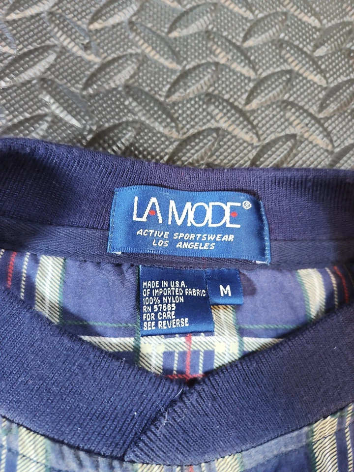 Chaqueta de golf pulóver de nailon a cuadros manga larga La Mode de colección años 90 mediana para hombre  Foto 4 de 4