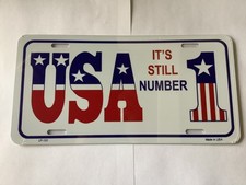 Usa Still Number 1 Metal License Plate Vintage Made In Usa