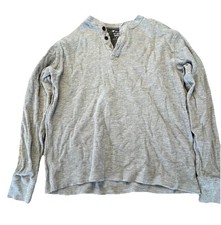 NWT Member's Mark Men's Medium Gray Waffle Knit Soft Thermal Henley