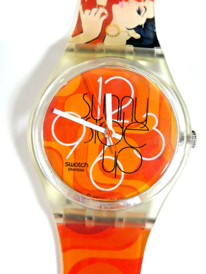 A Superb 2001 Swatch Watch GK349 COOL BRUNCH New Bat MINT NEVER WORN Box Papiere