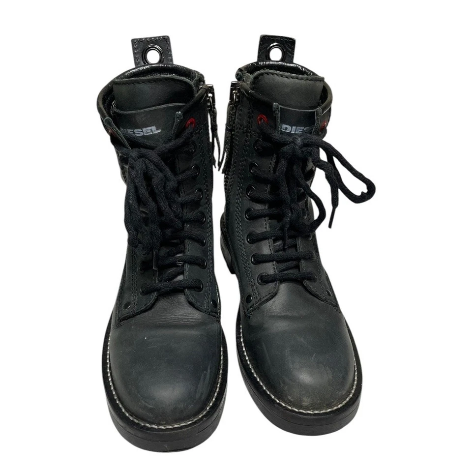 Diesel D-Throuper DBB Black Leather Boots     Size: EU 37  / US 7  Women's - Image 2 of 4