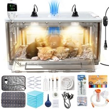 Puppy Incubator with Heating and Fan, Ideal for White Translucent