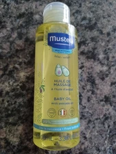 Mustela Baby Oil - Moisturizing Oil for Massage - with Natural Avocado, Pomegran