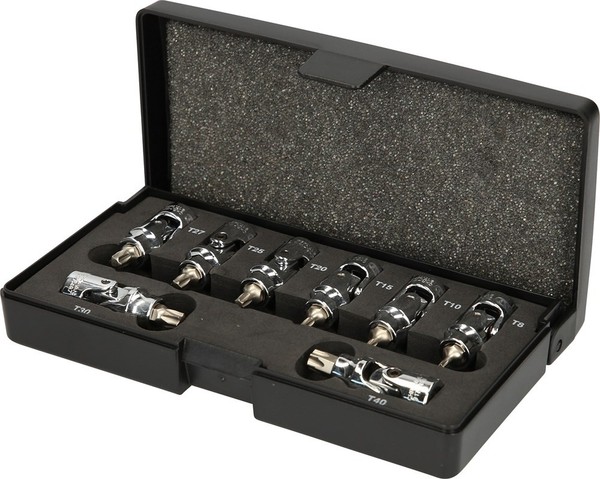 "Ks Tools 1/4\" Chromeplus Bit-Stecknuss-Satz Mit Gelenk Torx, 8-Tlg T8-T40"-image