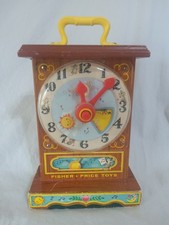 1962 Fisher Price Toys Musical Tick- Tock Teaching Clock Works