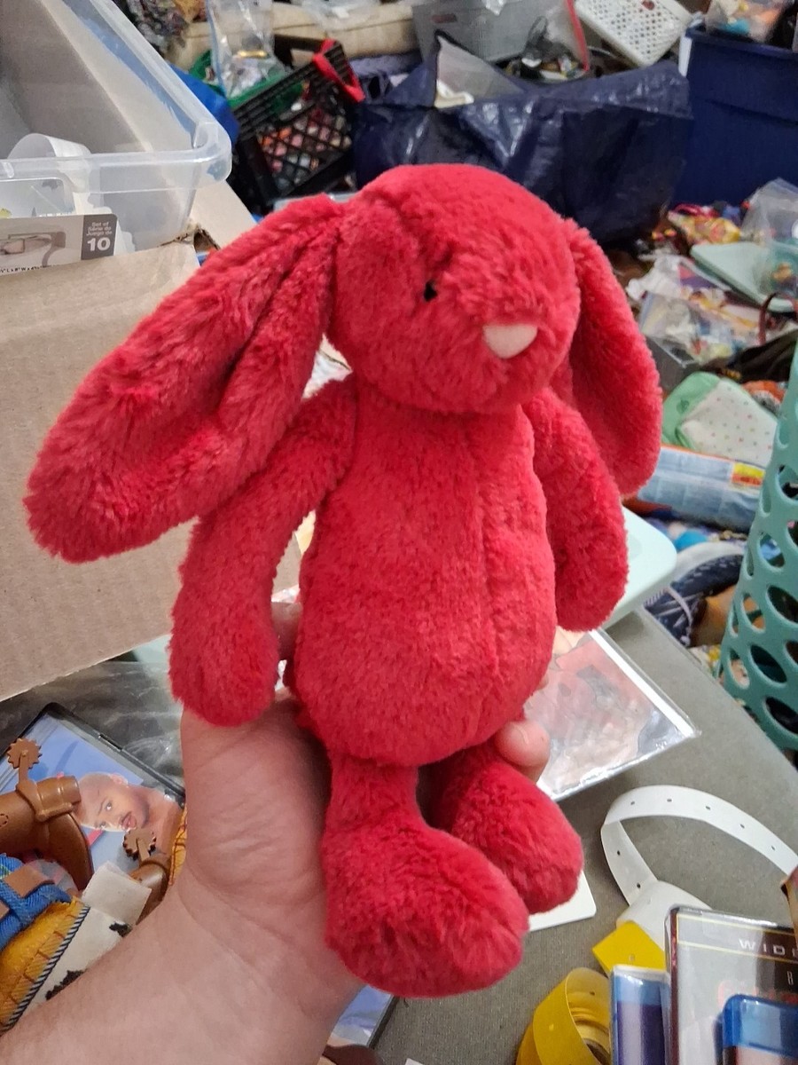 Happy Bunny ぬいぐるみ 赤 Jellycat Little Bashful Redcurrant Bunny Red 8” Plush Authentic