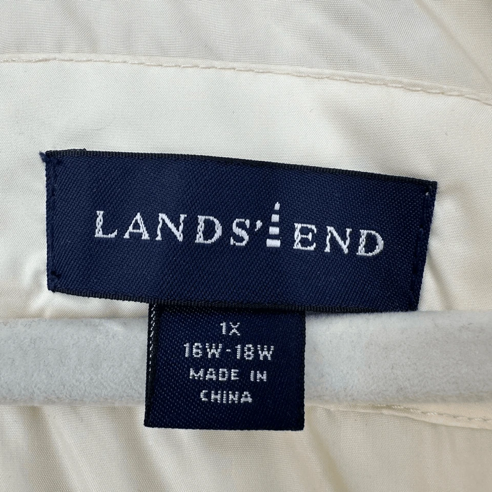 Abrigo Chaqueta Parka Lands’ End Mujer Plumón de Ganso Puffer Talla 1X Amarillo Pálido Outdo Foto 3 de 4