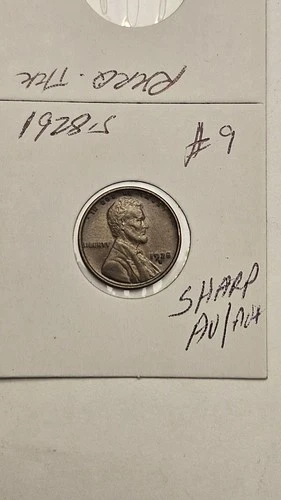 wheat penny 1928S HIGH GRADE AU LINCOLN CENT 1928-S LOT #9 STRONG WHEAT EAR'S