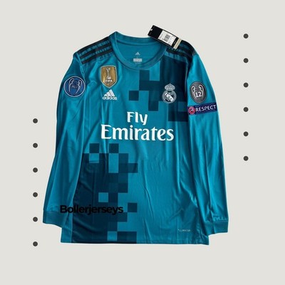 Real Madrid 2017/2018 Long Sleeve Blue Away jersey - Cristiano