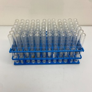 72 Vintage Glass Test Tube with plastic Rack Medical Science Lab Experiment