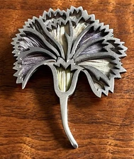 925 Sterling Silver Los Castillos Taxco Pluma Azteca Mexico Flower Brooch Pin