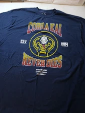 3xl Cobra Kai NEVER DIES EST. 1984 BLUE T SHIRT