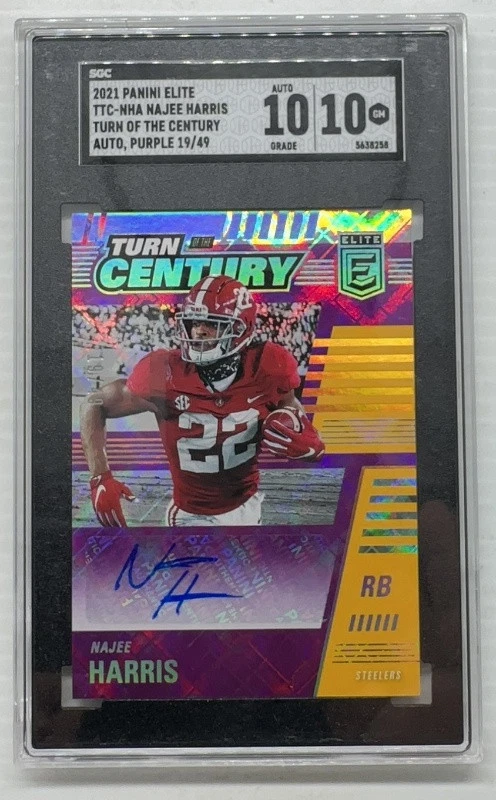 Najee Harris Panini Donruss Elite Turn of the Century Autographs #NHA Purple
