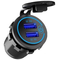 12V Usb Dose, Dual Qc 3.0 Usb Auto LadegeräT Mit Schalter, Wasserdich6132