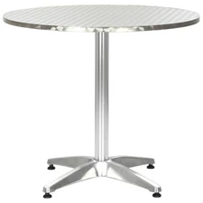 Garden Table Silver Aluminum Medium Lightweight Garden Table