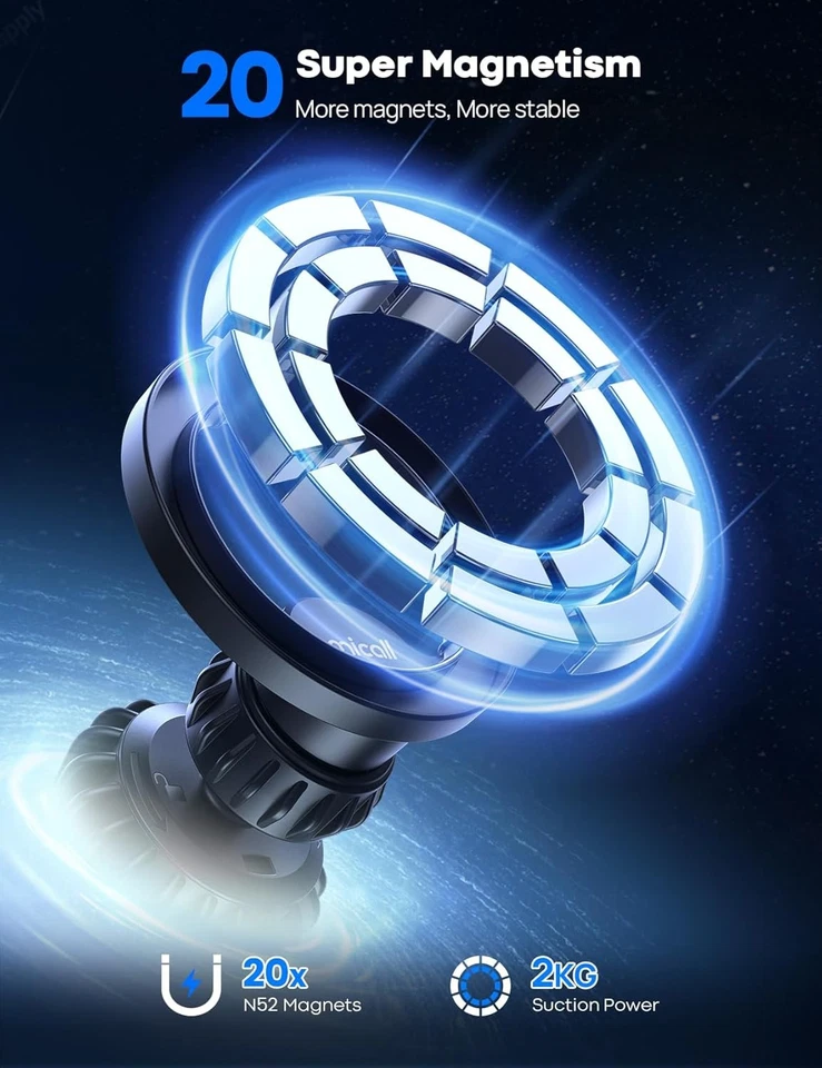Lamicall para montaje de coche MagSafe - [20 súper imanes] montaje magnético para teléfono de coche, Ai Foto 2 de 4