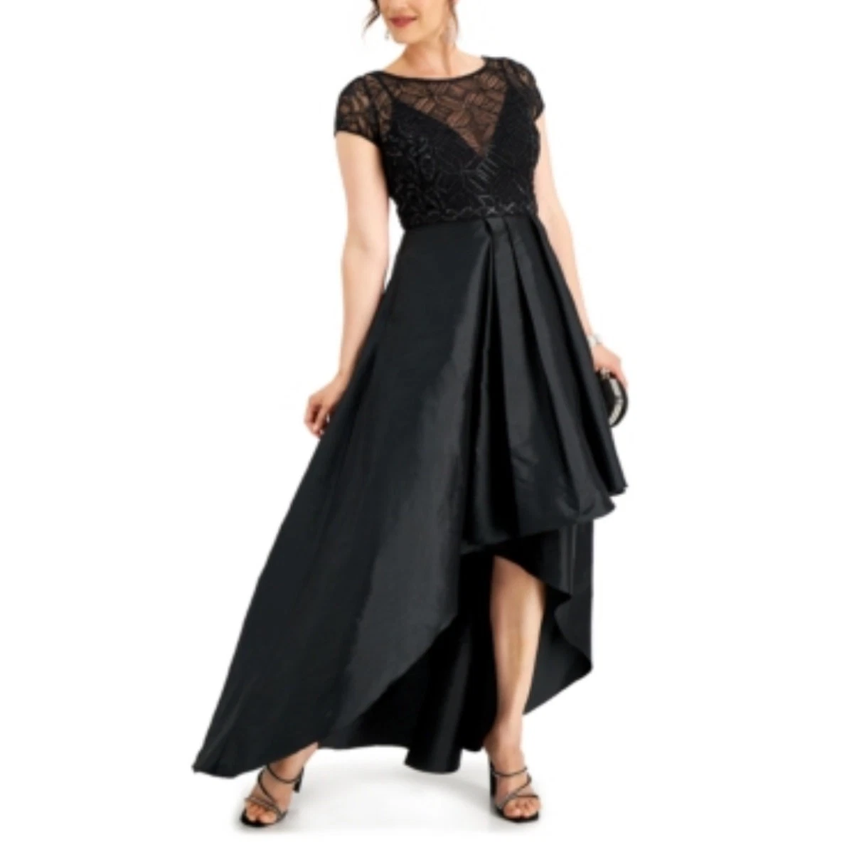 chinese dress ladies J Kara Women Petite Long Beaded Cowl Neck Flutter Sleeve Gown Dress Na –  Biggybargains