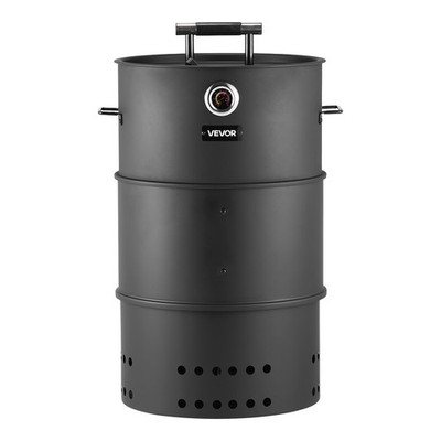 VEVOR Charcoal Smoker Grill Barrel BBQ Smokers with Hanging Rod Hooks & 2 Grates