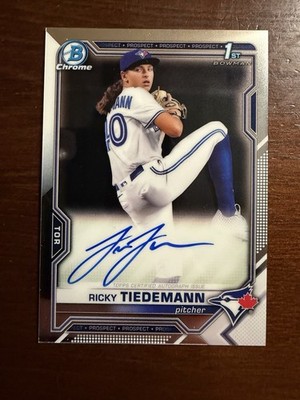 RICKY TIEDEMANN 2021 Bowman Draft Chrome Draft Pick Auto QTY
