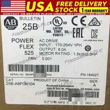 NEW Allen-Bradley 25B-A8P0N104 PowerFlex 525 1.5kW 2Hp AC Drive AB US Free Tax