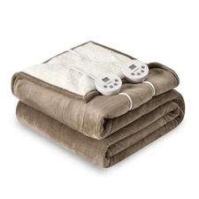 Heat Blanket 90”x100” King Size-Dual Control,Soft Flannel & Sherpa Electric B...