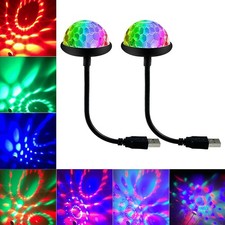 2 Pack Sound Activated Mini Disco Ball Party Lights, USB Plug  Play DJ Light...